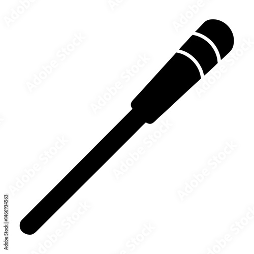 Black and white image of a stylized stirring rod or stick