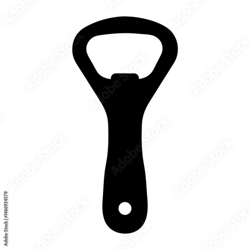 Simple black bottle opener design, a kitchen tool for beverage enjoyment