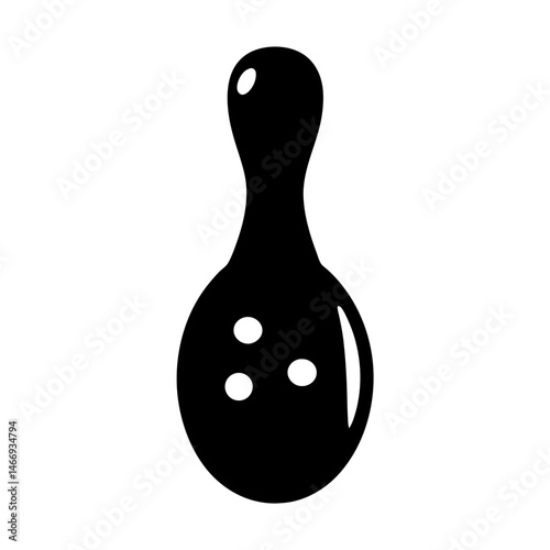 Simple black bowling pin graphic illustration for design and decoration