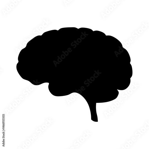 Silhouette of Human Brain Representing Intelligence, Thought, Memory and Creativity