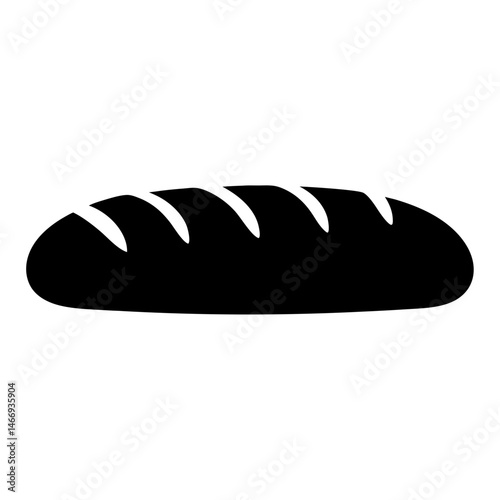 Simple black and white illustration of a loaf of freshly baked bread