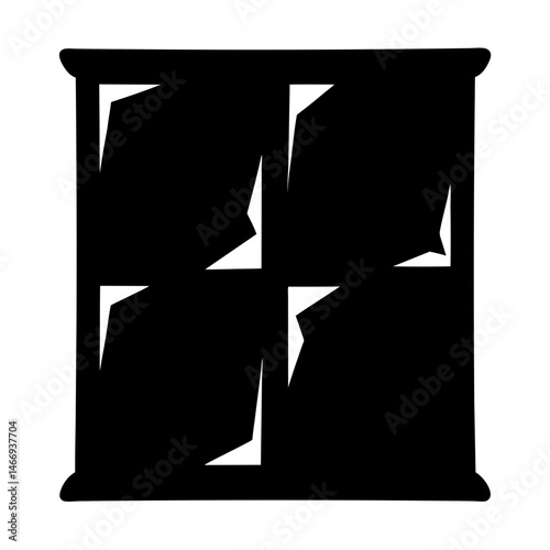 A symbolic representation of window with corner triangles in a block design