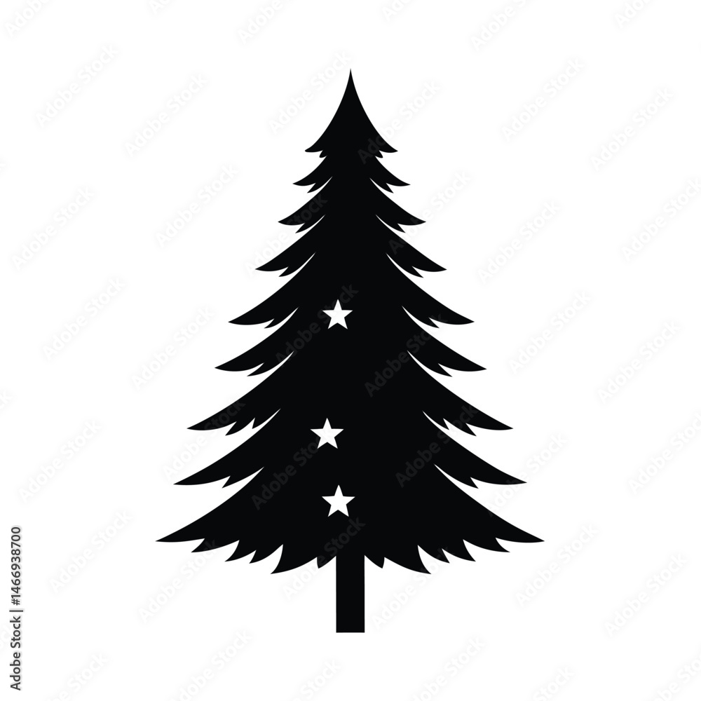 Obraz premium Single Christmas Tree Vector Art