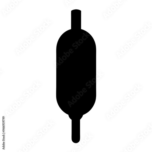 Silhouette of a symmetrical object resembling a bobber or float device