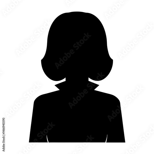 Silhouette of a professional woman with short hair and a collar shirt