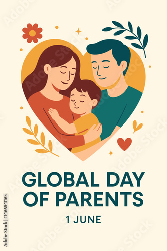 Global Day of Parents Vector Poster – Celebrating Family, Love & Parental Appreciation