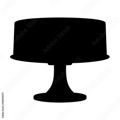 Black Silhouette of a Cake Stand with Rounded Base and Wide Top