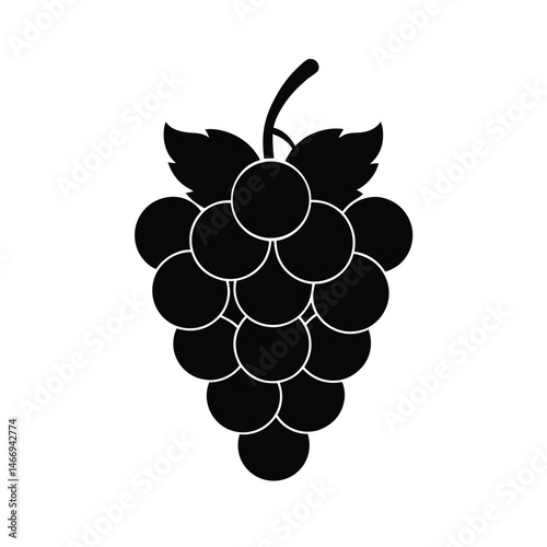 Single Grape Cluster Vector Art