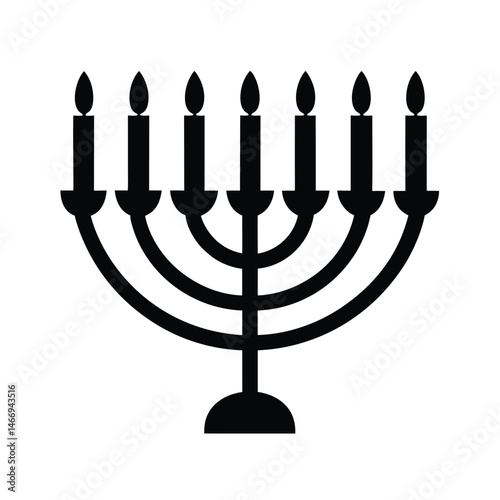 Single Menorah Candles Vector Art