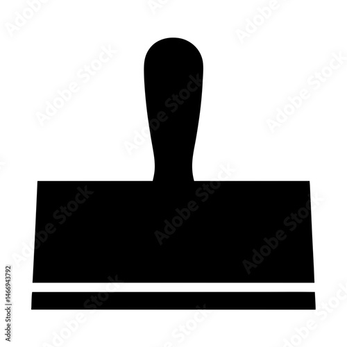 Black silhouette of a putty knife used for construction and home repair