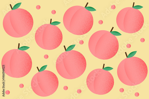 おしゃれな桃の背景イラスト