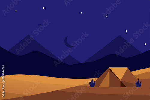 night sky filled with stars above a tranquil deser.svg