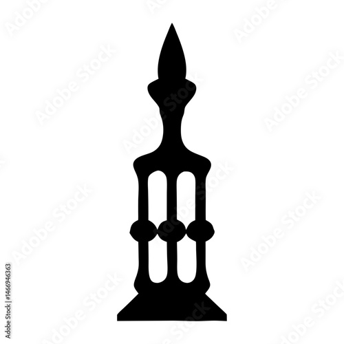 Ornate gothic architectural element in black silhouette against white background