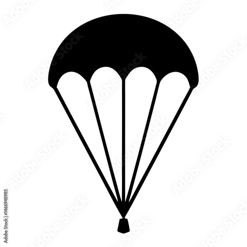 Simple Parachute Vector Icon for Skydiving, Adventure Sports and Emergency Situations