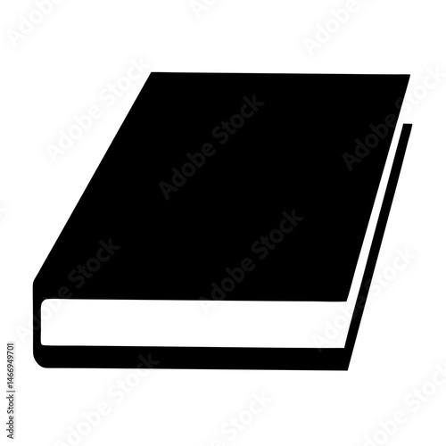Black book with cover in a simple, graphic and minimal illustration