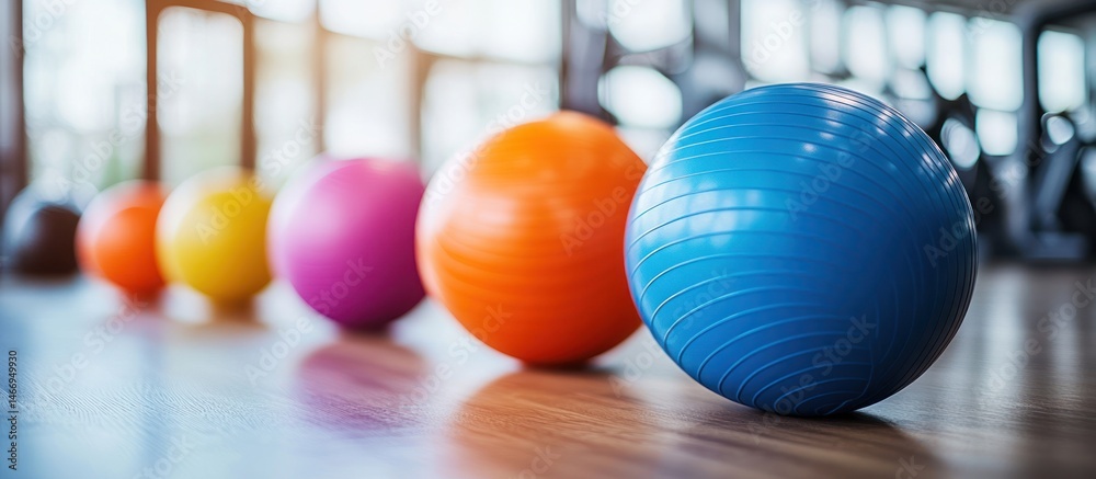 Naklejka premium Exercise Balls Colorful Row