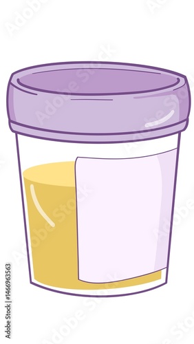 Urinalysis, urine in a medical plastic container