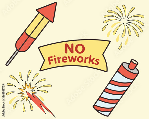 New Year success concept with red fireworks illustration