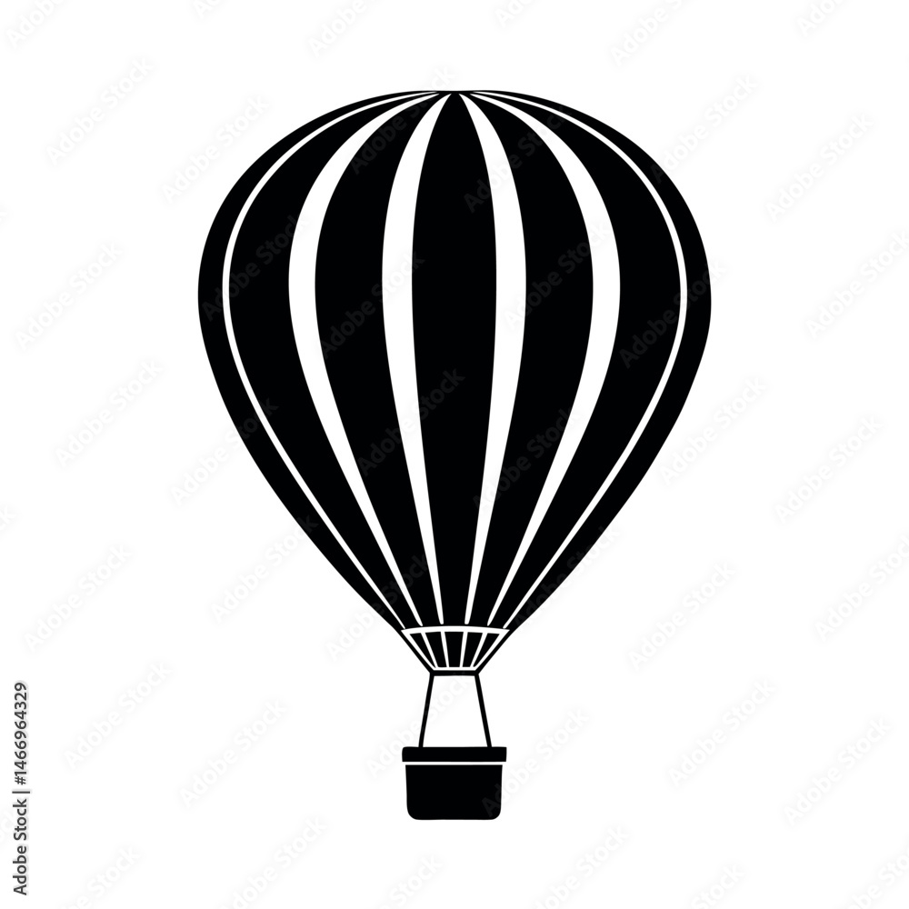 Naklejka premium hot air balloon vector silhouette