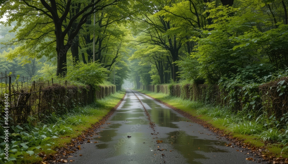 road in the forest road in the forest