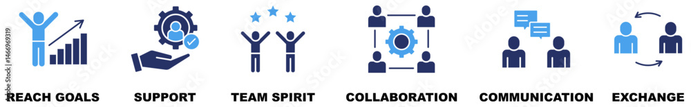 Working together banner web icon vector illustration concept for team management with an icon of collaboration, reach goals, team spirit, support