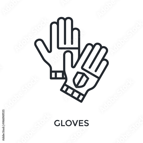 Gloves Icon Outline Style. Vector Illustration For Graphic Design