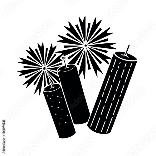 red and blue firecrackers