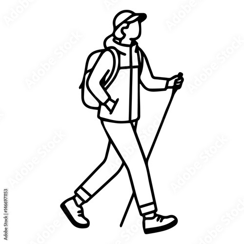 vector illustration of a hiker