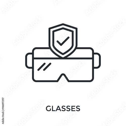 Glasses Icon Outline Style. Vector Illustration For Graphic Design