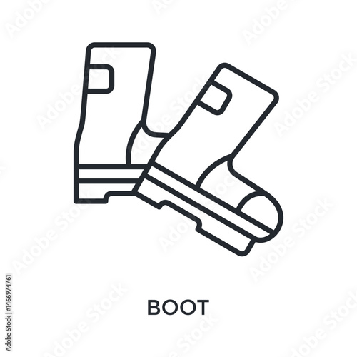 Boot Icon Outline Style. Vector Illustration For Graphic Design