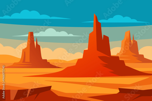 remote desert basin with jagged rock formations 