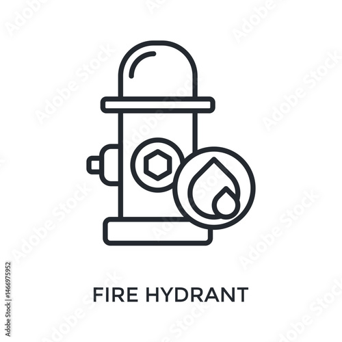 Fire Hydrant Icon Outline Style. Vector Illustration For Graphic Design