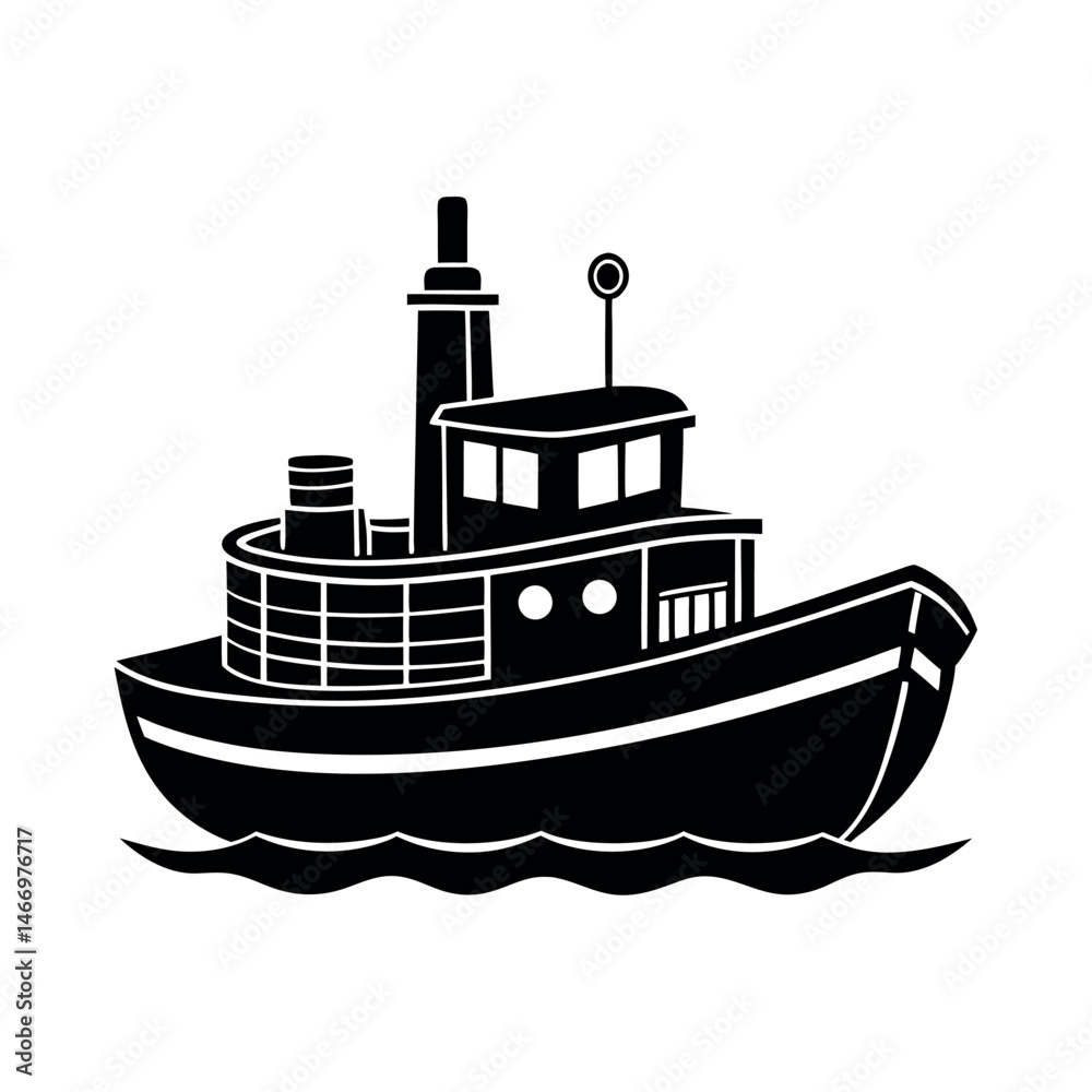 Obraz premium fishing boat vector illustration