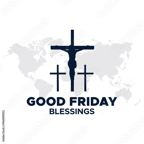 Good Friday vector illustration for christian religious occasion, Mnemonic design