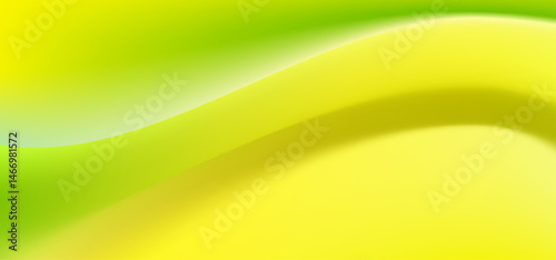 Monochromatic Lemon colored gradient background. Curving lines of lemon color  shades abstract design. Summer tropical lemon colored waves. Vector Illustration.