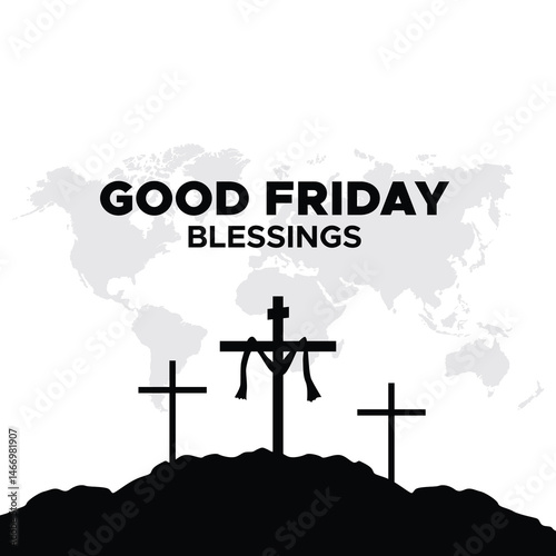 Good Friday vector illustration for christian religious occasion, Mnemonic design