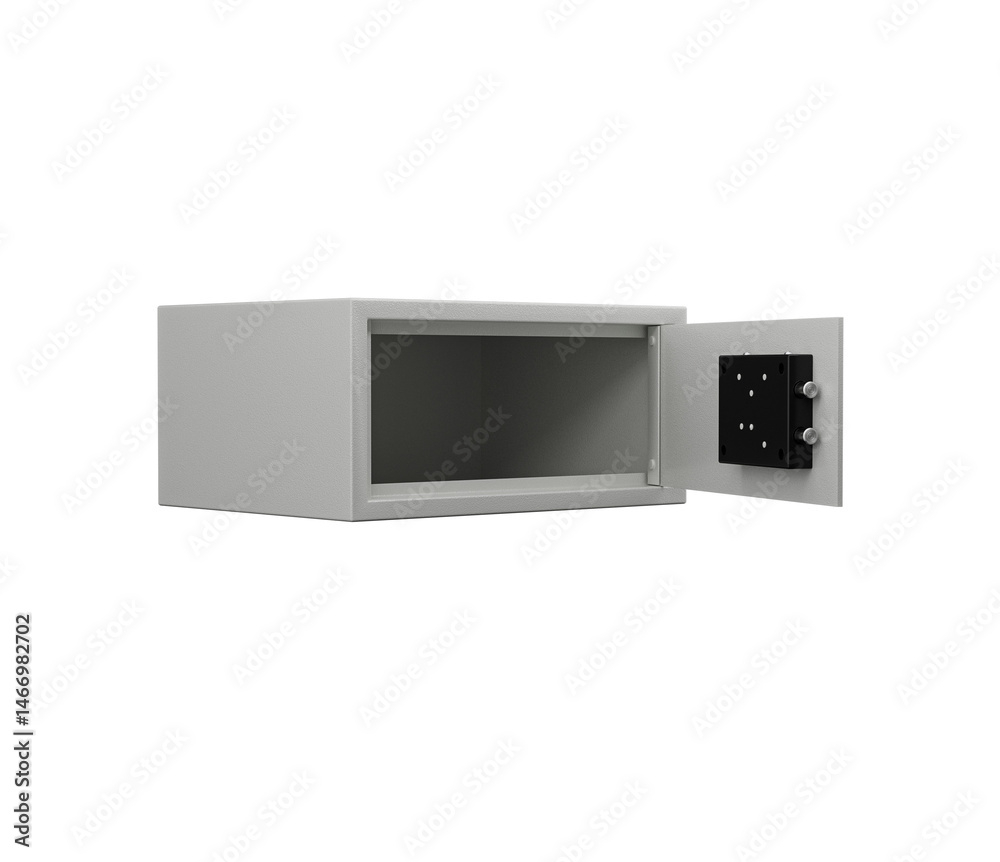 Fototapeta premium Steel Safe Locker With A White Finish For Secure Storage 3D Illustration