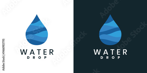 Abstract water drop logo design template