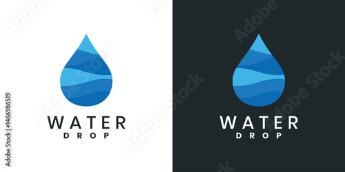Abstract water drop logo design template
