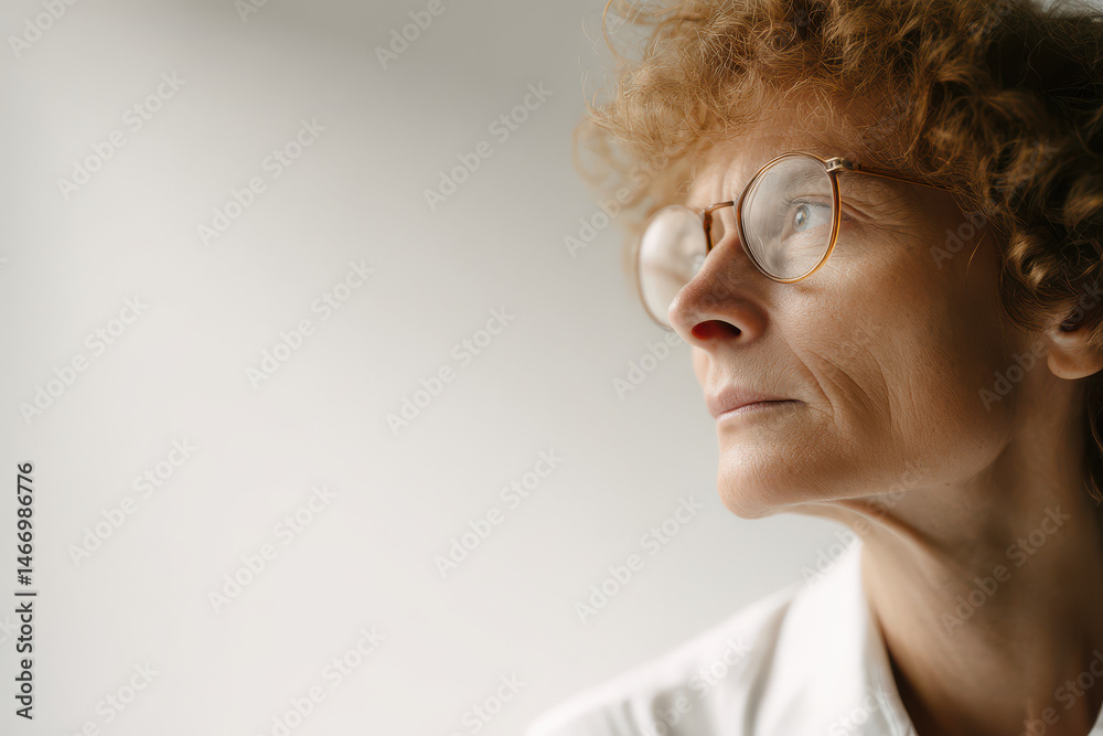 portrait of astrobiologist positioned on left side of frame showcasing expressive emotions portrait of astrobiologist positioned on left side of frame showcasing expressive emotions