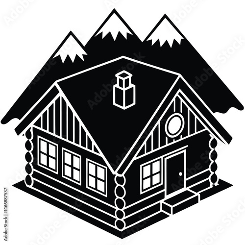 Traditional Village House Silhouette Vector with Thatched Roof and Mud Walls Representing Rural Lifestyle and Native Architecture
