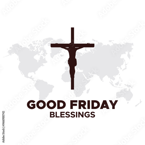 Good Friday vector illustration for christian religious occasion, Mnemonic design