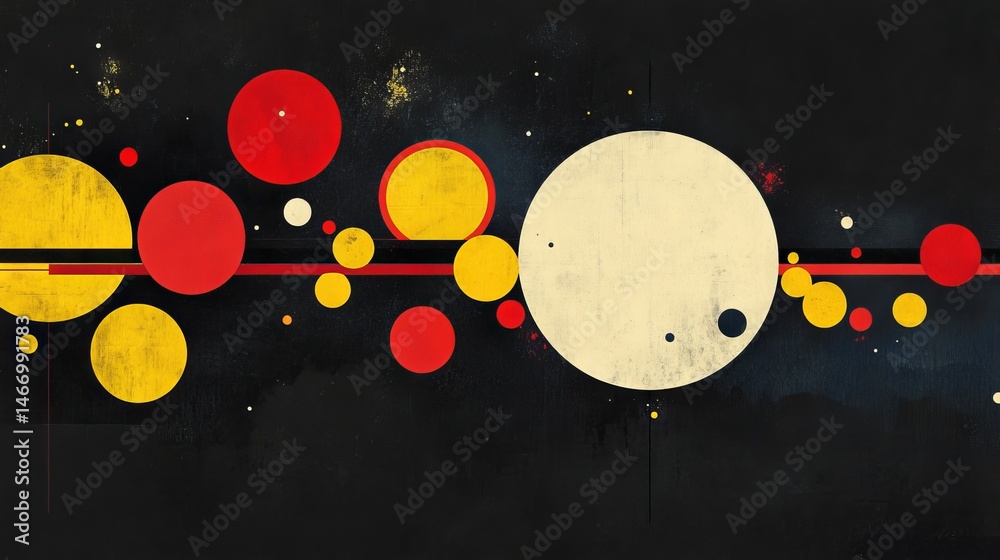 Obraz premium Abstract cosmic landscape with circular forms.