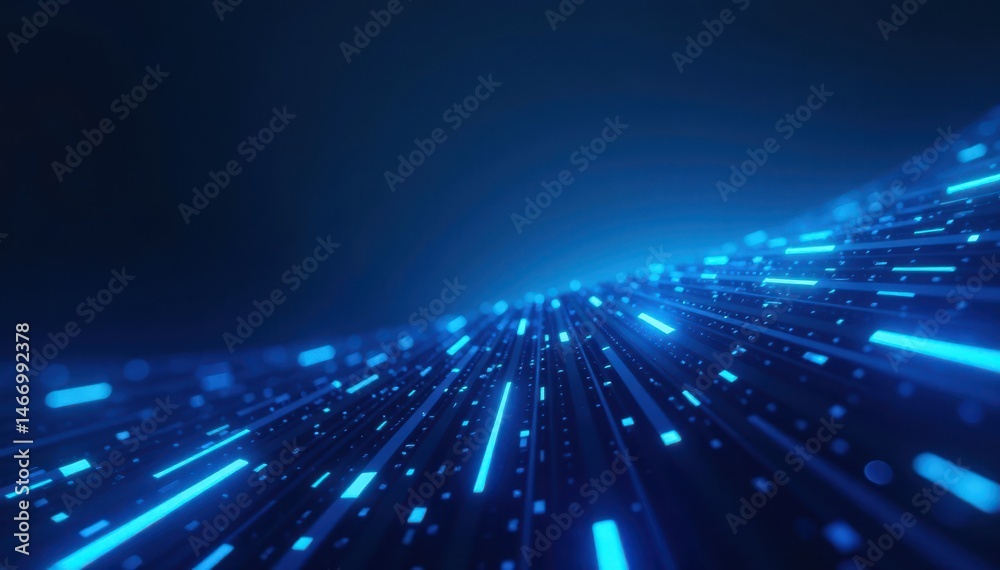 Obraz premium Sleek blue illuminated tech lines, abstract backdrop, graphic, neon