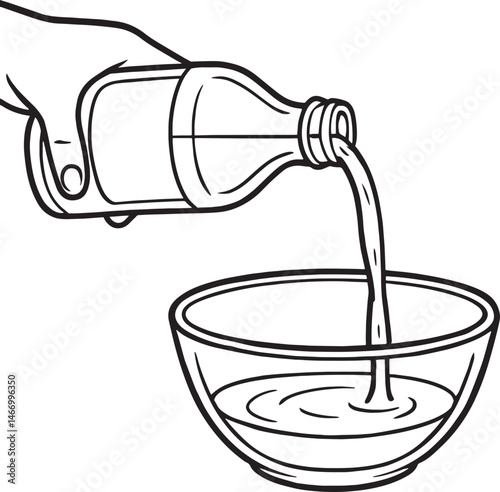 Pouring vinegar into a bowl
