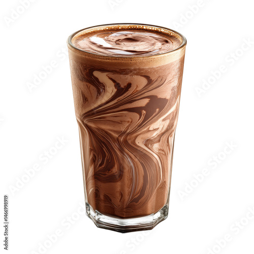 Delicious Chocolate Swirl Milkshake in Glass Refreshing Summer Drink