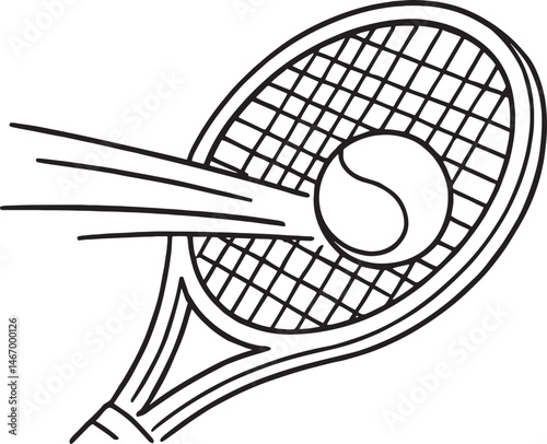 close up of tennis ball hit racket