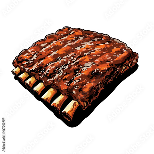 barbecue ribs,vector
