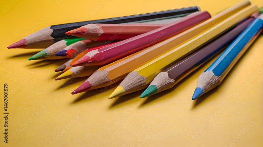color pencils on white background color pencils on white background