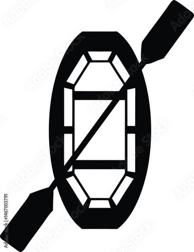 boat with paddles icon vector illustration